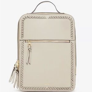 Calpak Kaya 15 Inch Faux Leather Travel Laptop Backpack in Stone